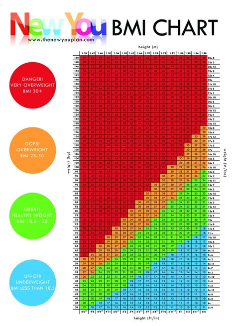 BMI CHART – What is your Healthy Weight? - The New You Plan