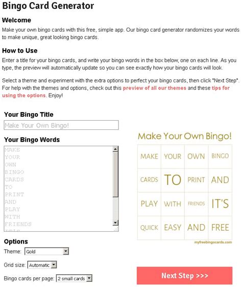 Make your own Bingo cards --- http://myfreebingocards.com/bingo-card ...