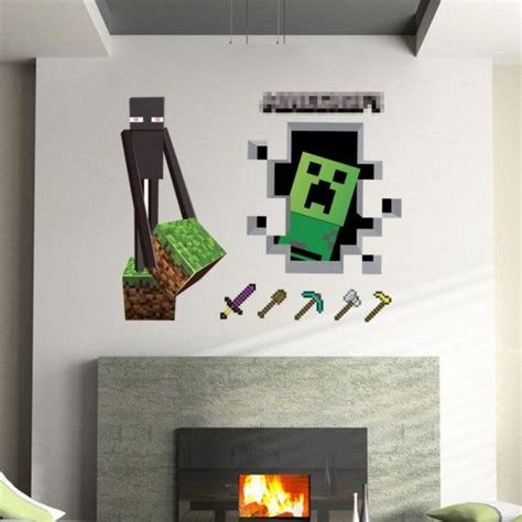 Best Selling Minecraft Wall Stickers 6014 | Wall decor decals, Wall ...