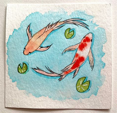 Watercolor Koi Fish