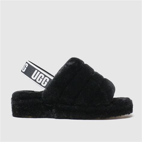 Ugg Black Fluff Yeah Slide Sandals - ShoeFreak