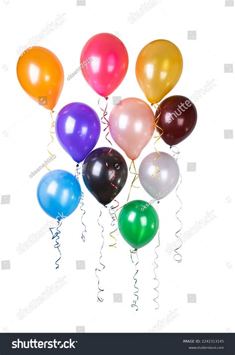 Birthday Balloons Isolated On White Background Stock Photo 2242313145 ...