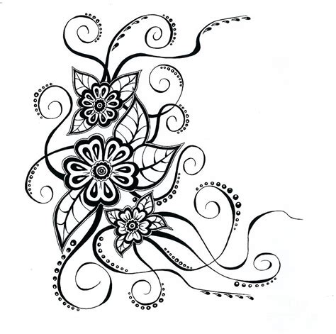 Floral Line Drawings - ClipArt Best