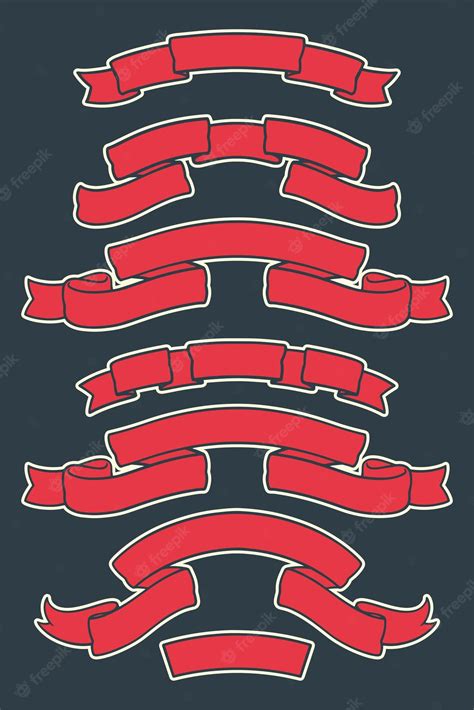 Premium Vector | Red ribbon icon banner vector set