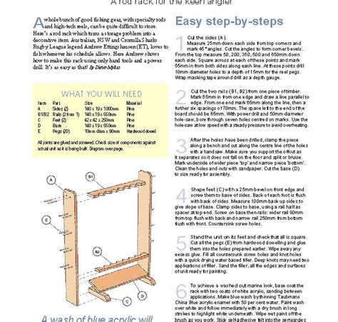 free woodworking plans: fishing rod holder