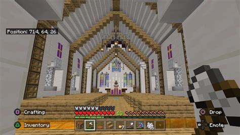 Progress to my church's interior. : r/Minecraft