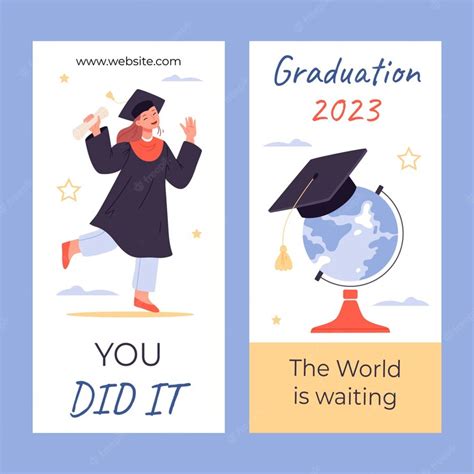 Free Vector | Vertical banner template for graduation celebration