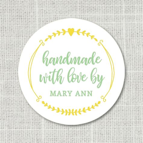 Custom Handmade With Love Stickers Handmade Stickers Made - Etsy