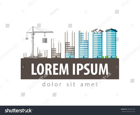 Construction Site Vector Logo Design Template Stock Vector (Royalty ...