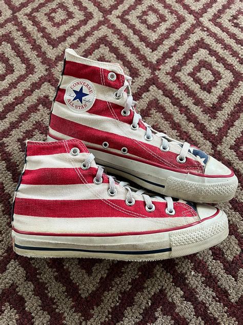 Vintage 90s Converse Chuck Taylor High USA Flag Sneakers Size 6 - Etsy