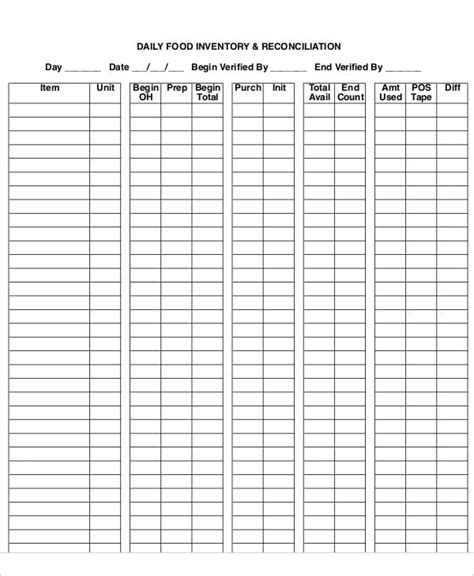10+ Daily Inventory Templates - Sample, Example