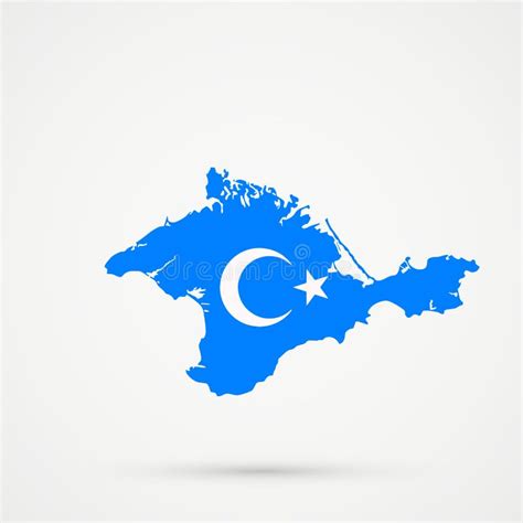 Republic of Crimea Map in Xinjiang Flag Colors, Editable Vector Stock ...