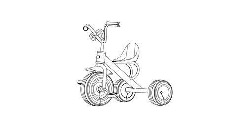 Premium Vector | A drawing of a tricycle from the front.