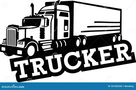 Truck Trucker vector stock vector. Illustration of industry - 107204338