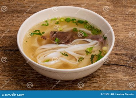 Vietnamese Pho Bo soup stock photo. Image of cooking - 126361448