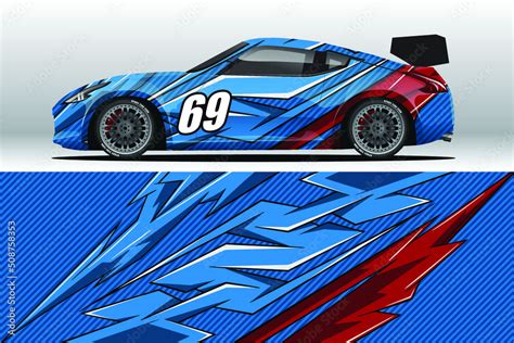 Abstract Race car wrap sticker design and sports background for daily ...