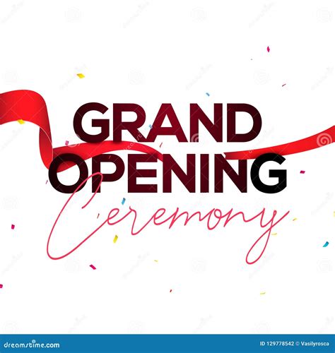 Grand Opening Ceremony Poster Concept Invitation. Grand Opening Event ...