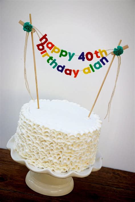 Birthday Cake Banner - Birthday Cake Topper - Happy Birthday Cake ...