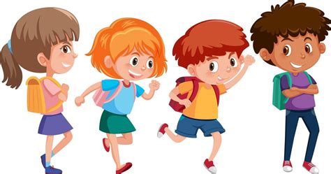 Kids Walking To School Vector Art, Icons, and Graphics for Free Download