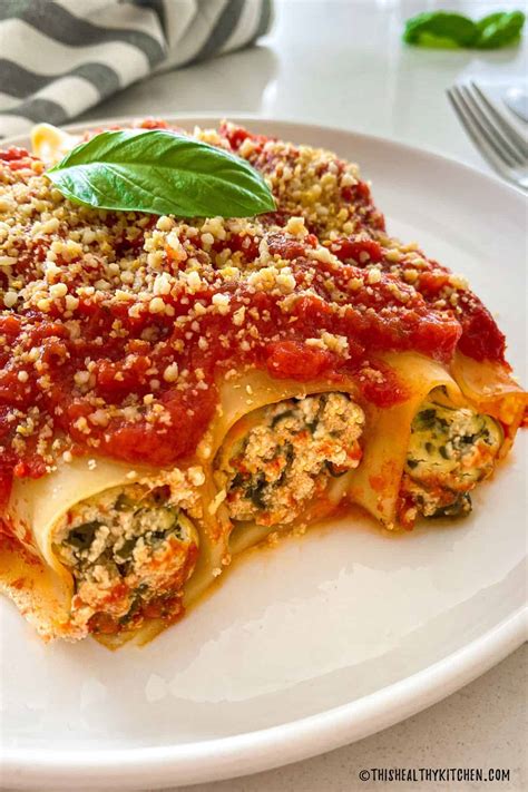 Vegan Cannelloni with "Ricotta" + Spinach This Healthy Kitchen