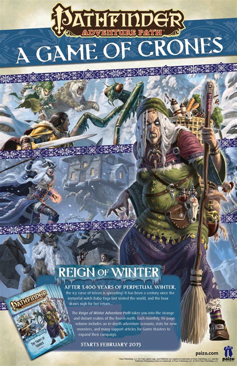 paizo.com - Pathfinder Adventure Path—Reign of Winter Marketing Poster ...