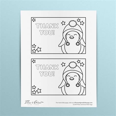 Holiday Thank You Cards Coloring Page - Flow and Grow Kids Yoga