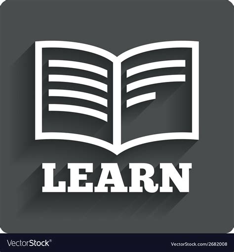 Learn book sign icon education symbol Royalty Free Vector