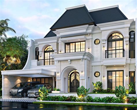 Desain Rumah Klasik 2 Lantai Ibu AGG di Cipinang Indah, Jakarta Timur