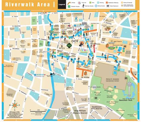 San Antonio Riverwalk Map Printable