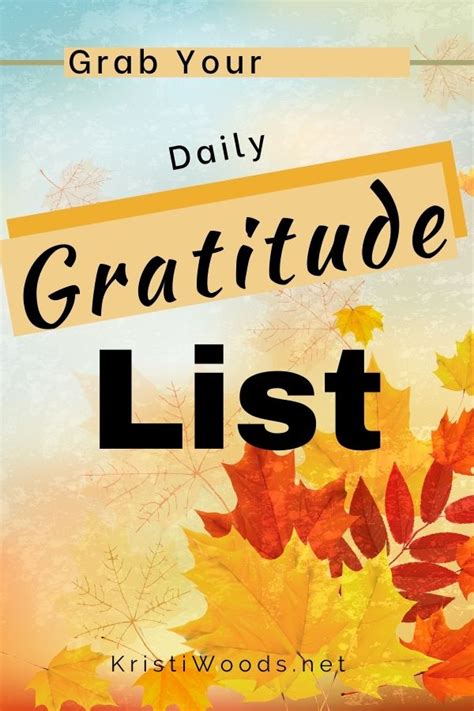 Grab Your Daily Gratitude List - Kristi Woods