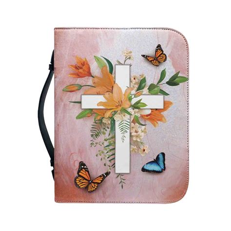 Holloyiver Floral Cross Bible Covers for Women, Christian Bible Book ...