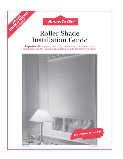 Roller Shade Installation Guide