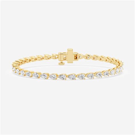 5 ctw Pear Lab Grown Diamond East-West Tennis Bracelet - 7 Inches ...