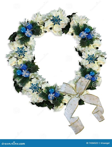 Christmas Wreath Blue And White Stock Illustration - Image: 7436522