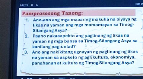 1219 Pamprosesong Tanong 1 Ano Ano Ang Mga StudyX