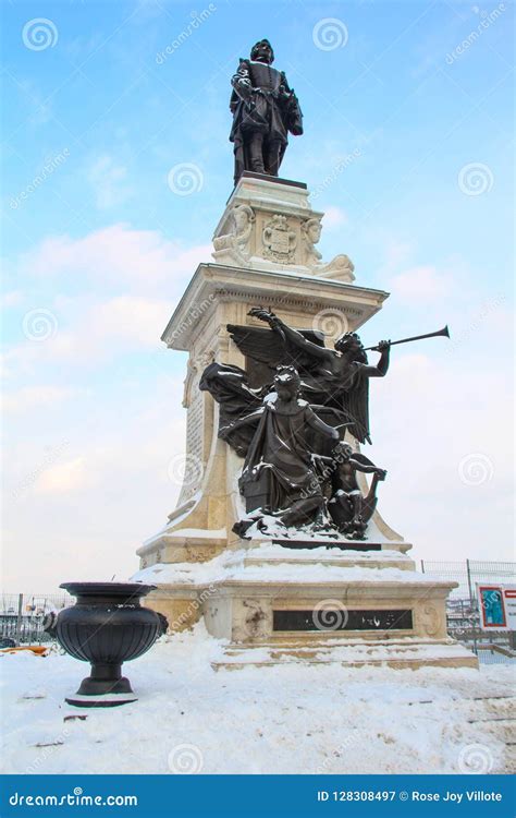 Samuel Champlain Statue On Pedestal Stock Photo | CartoonDealer.com ...