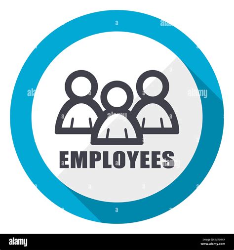 Employees blue flat design web icon Stock Photo - Alamy