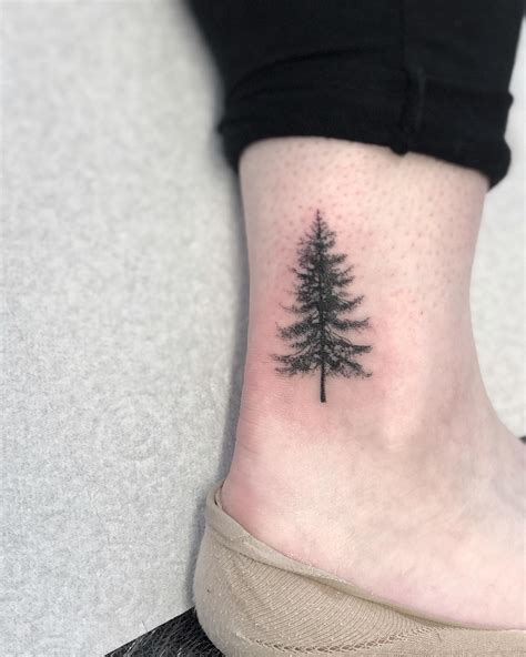 Tiny Pine Tree Tattoo