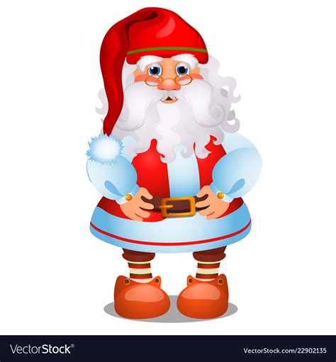 Animated santa claus in red christmas costume Vector Image