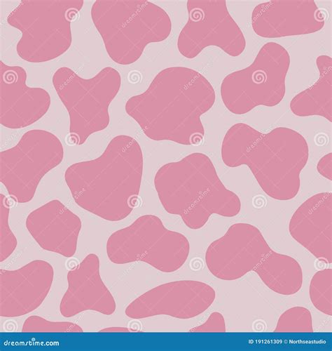 Pink Cow Vector Background Animal Print Seamless Pattern Stock Vector