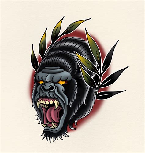 Details 78+ traditional tattoo gorilla best - in.coedo.com.vn