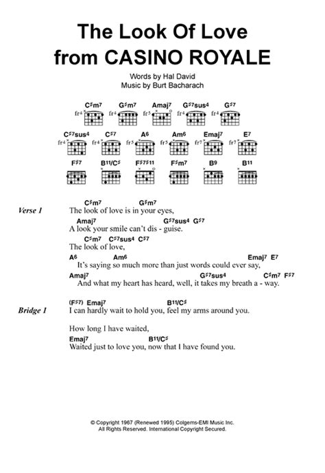 Dusty Springfield "The Look Of Love" Sheet Music Notes | Download ...