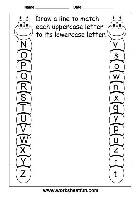 Upper Case Lower Case Matching Worksheets