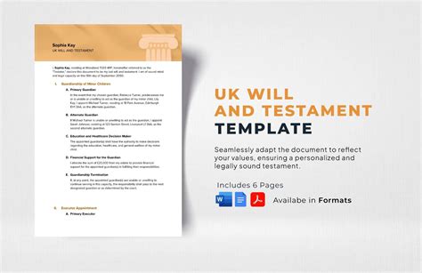 UK Will and Testament Template in Google Docs, Word, PDF - Download ...