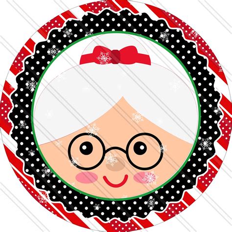 Mrs Claus Face Sign Mrs Claus Sign Christmas Sign Christmas Wreath Sign ...