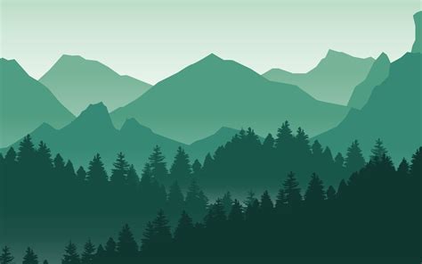 vector mountain landscape nature background in green . travel adventure ...