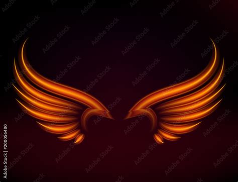 Bird fire wings vector fantasy feather burning fly mystic glow fiery ...