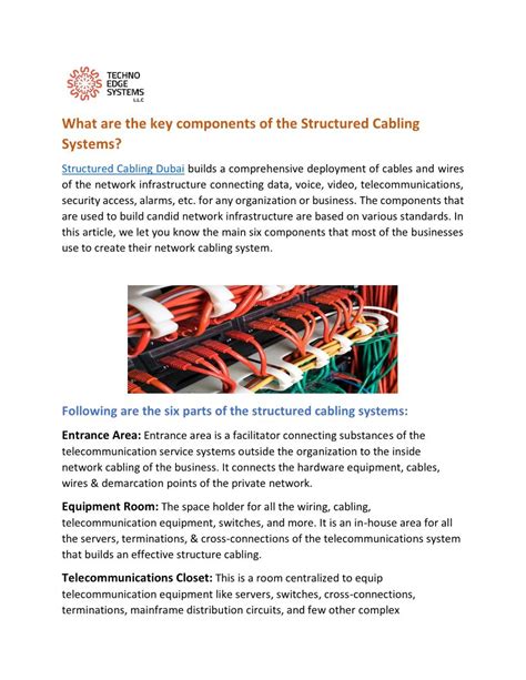 What Are The Key Components Of The Structured Cabling Systems