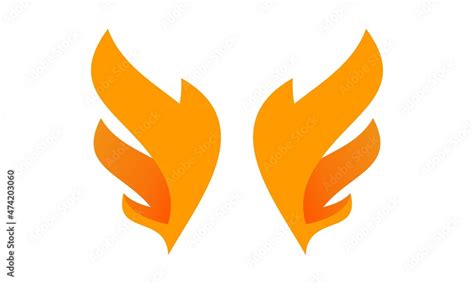 wings fire vector logo Stock Vector | Adobe Stock