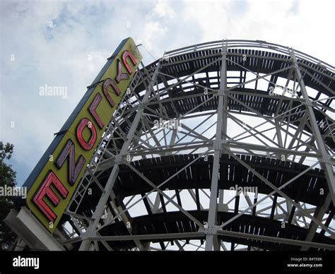 The Cyclone roller coaster in Coney Island, Brooklyn, New York Stock ...